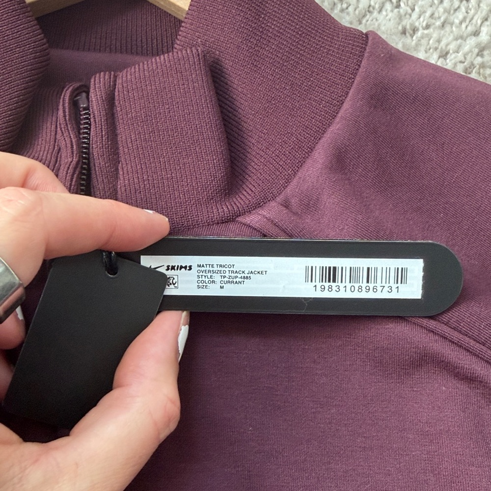 Skims Matte Tricot Oversized Track Jacket - Picture 4 of 8